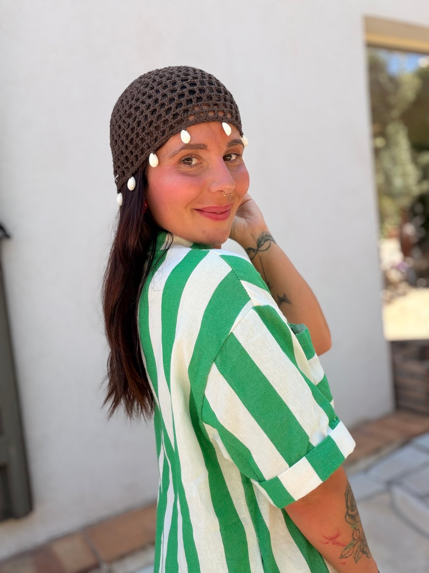 Bonnets crochets marron chocolat
