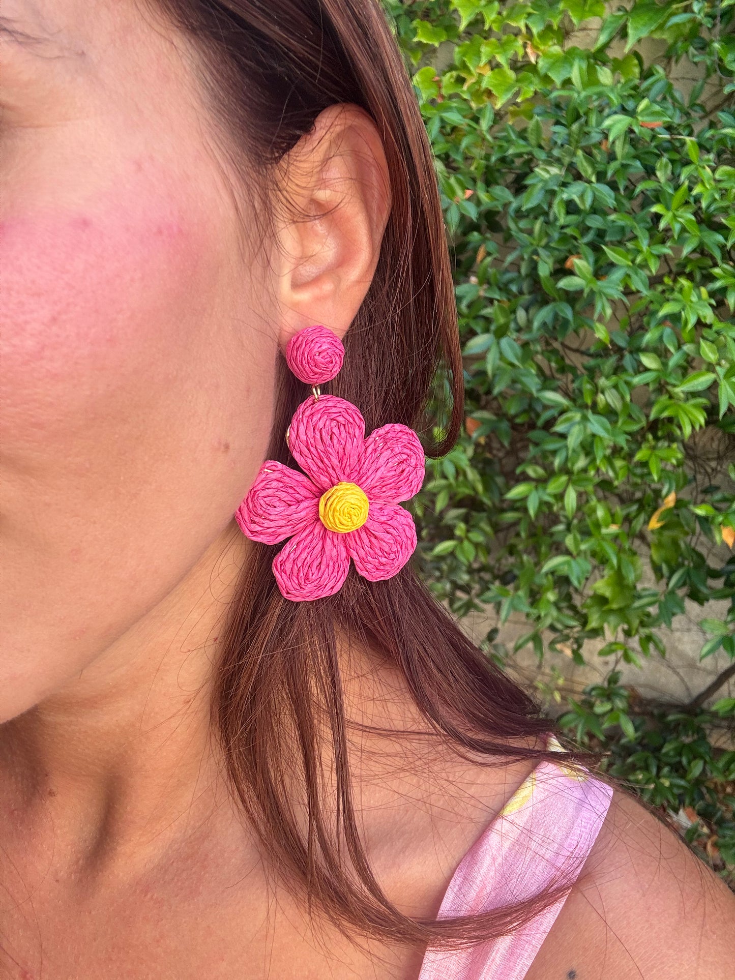 Boucle marguerite rose