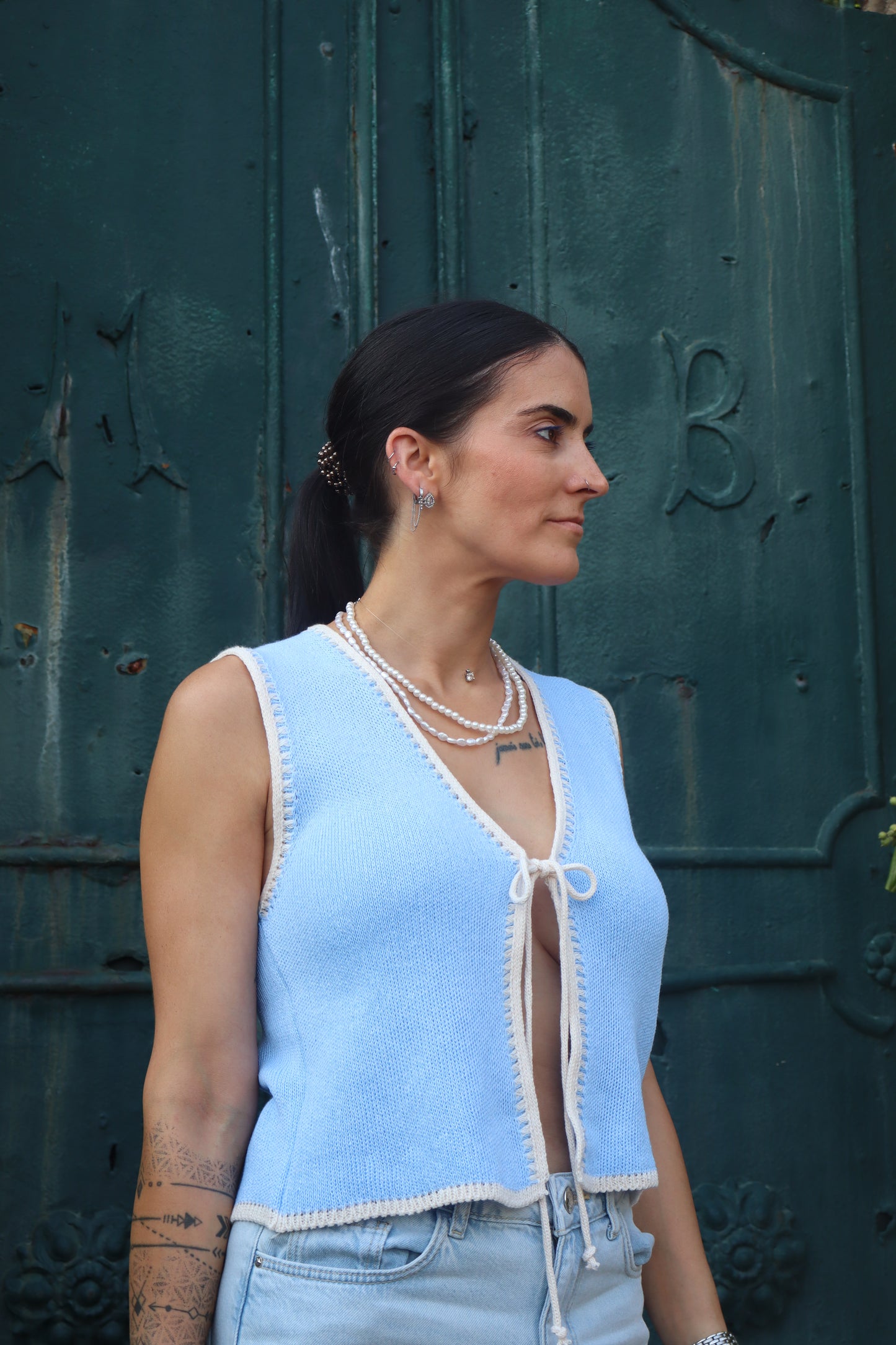 Gilet sans manche bleu