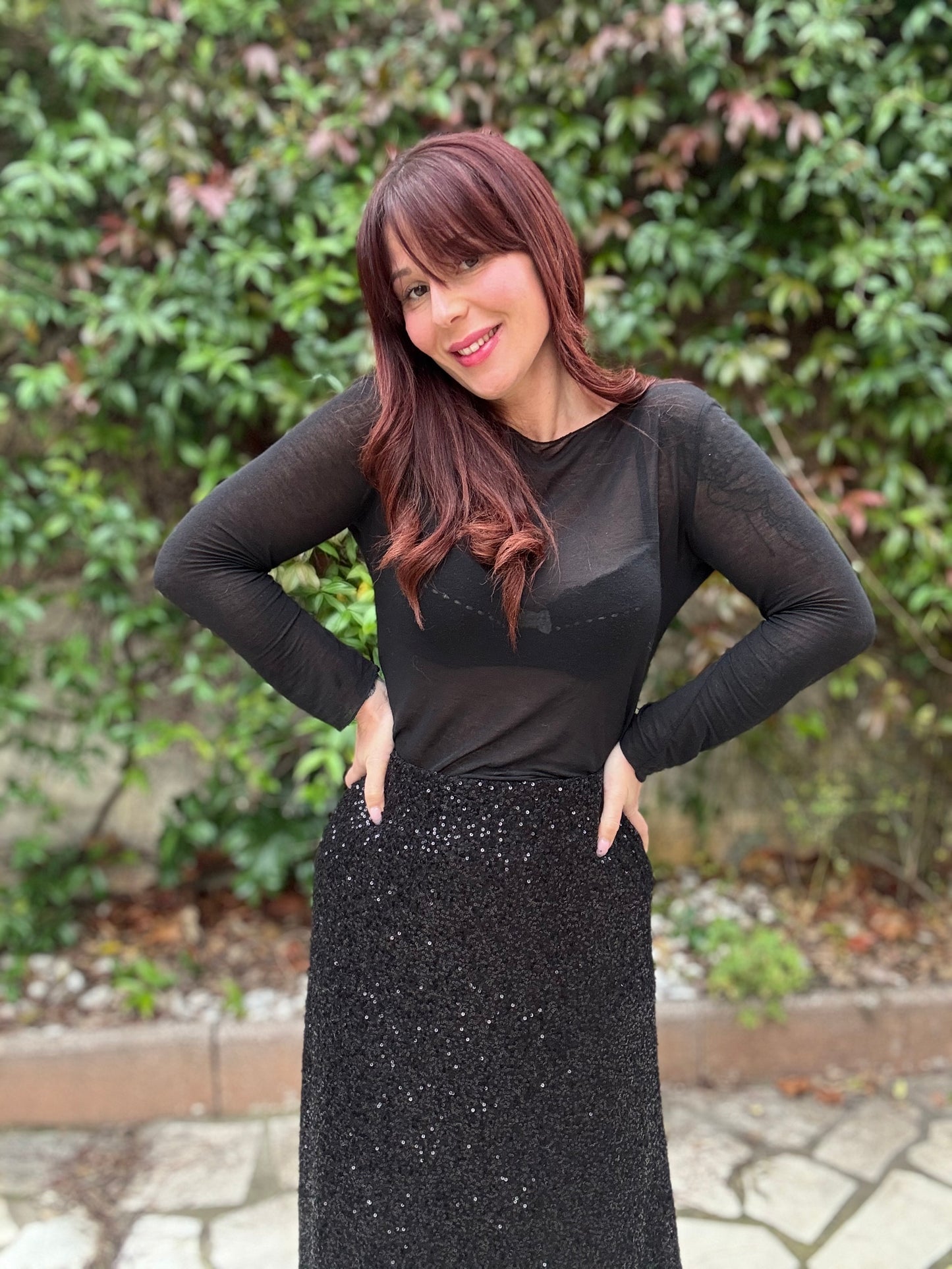 Jupe à sequins noir