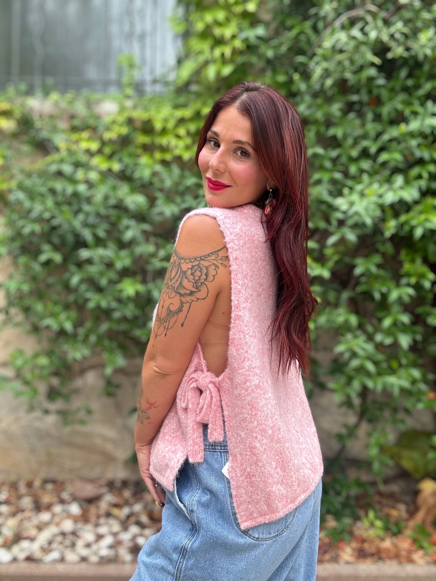 Pull sans manches Julia rose