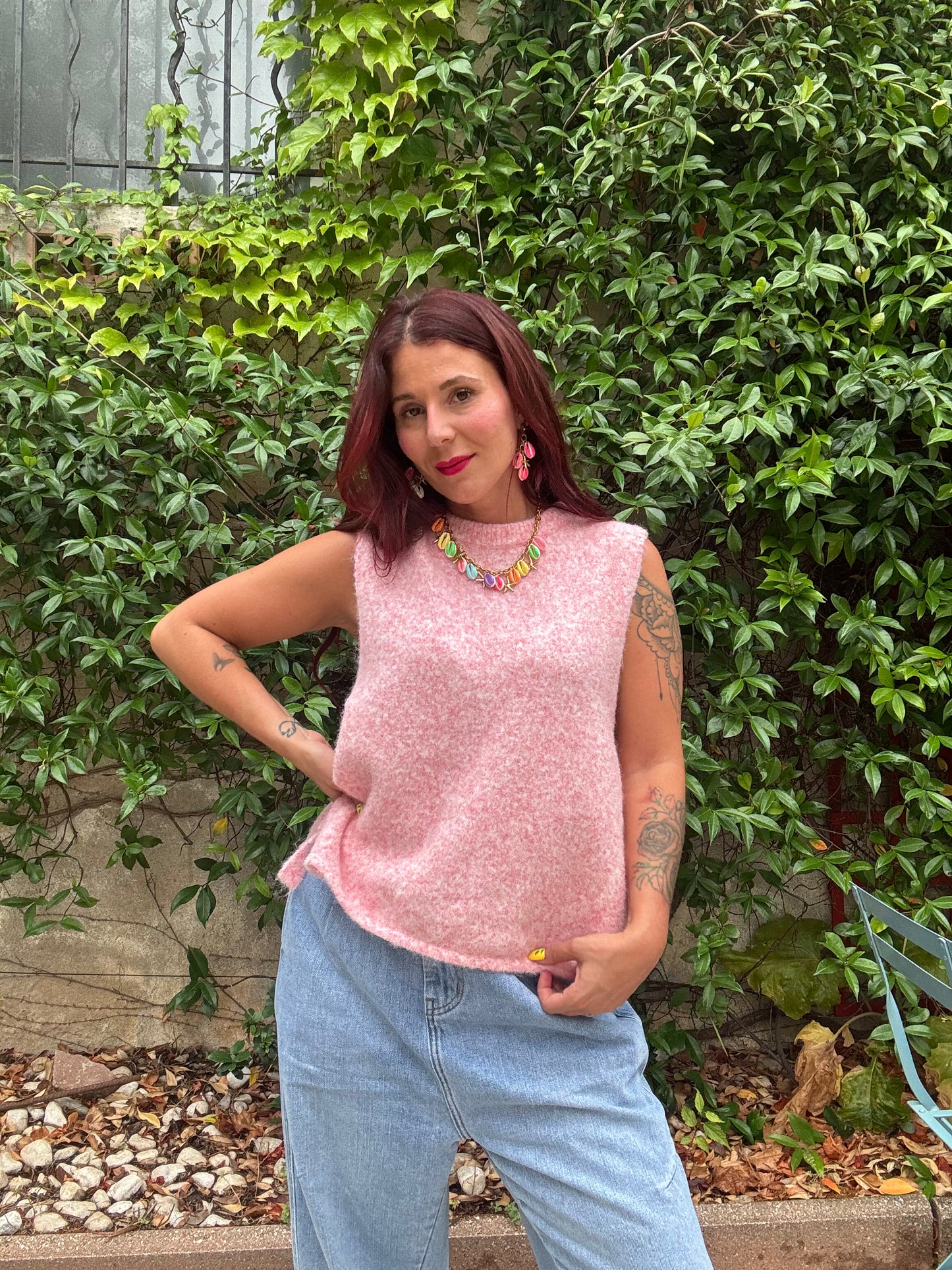 Pull sans manches Julia rose