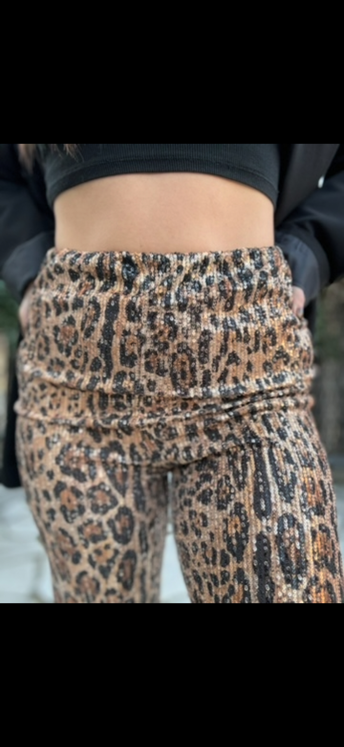 Pantalon strass léopard