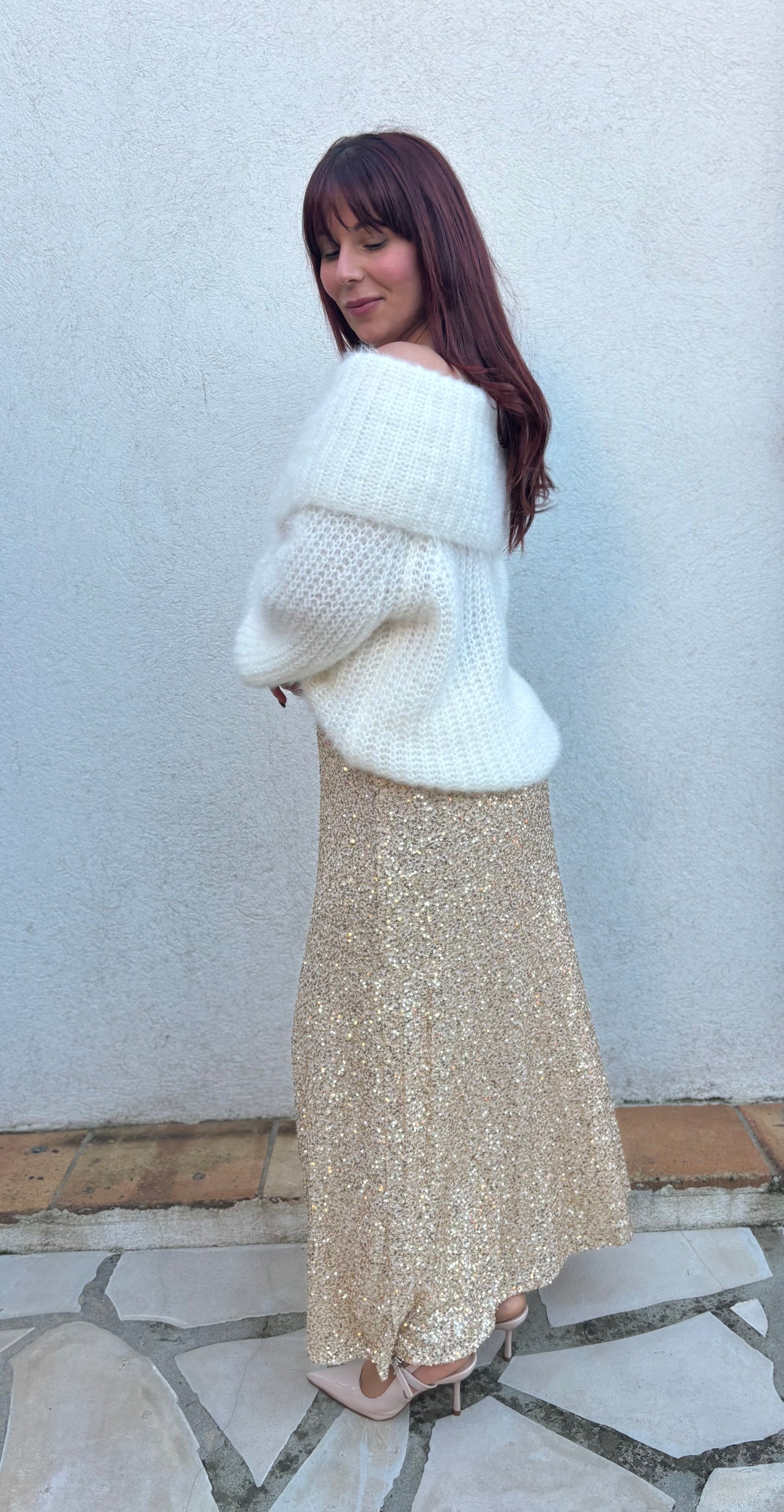 Jupe doré paillette