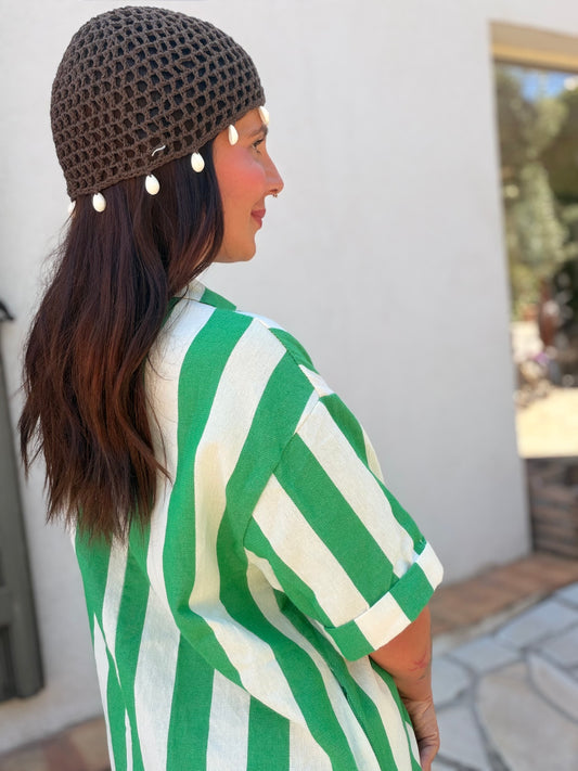 Bonnets crochets marron chocolat