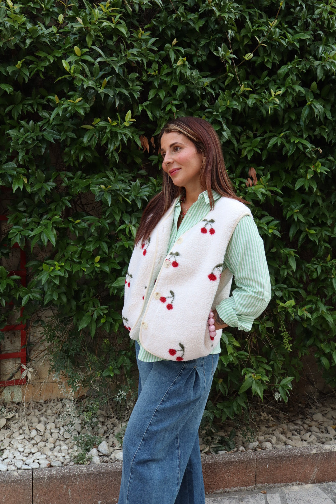 Gilet cerise mère