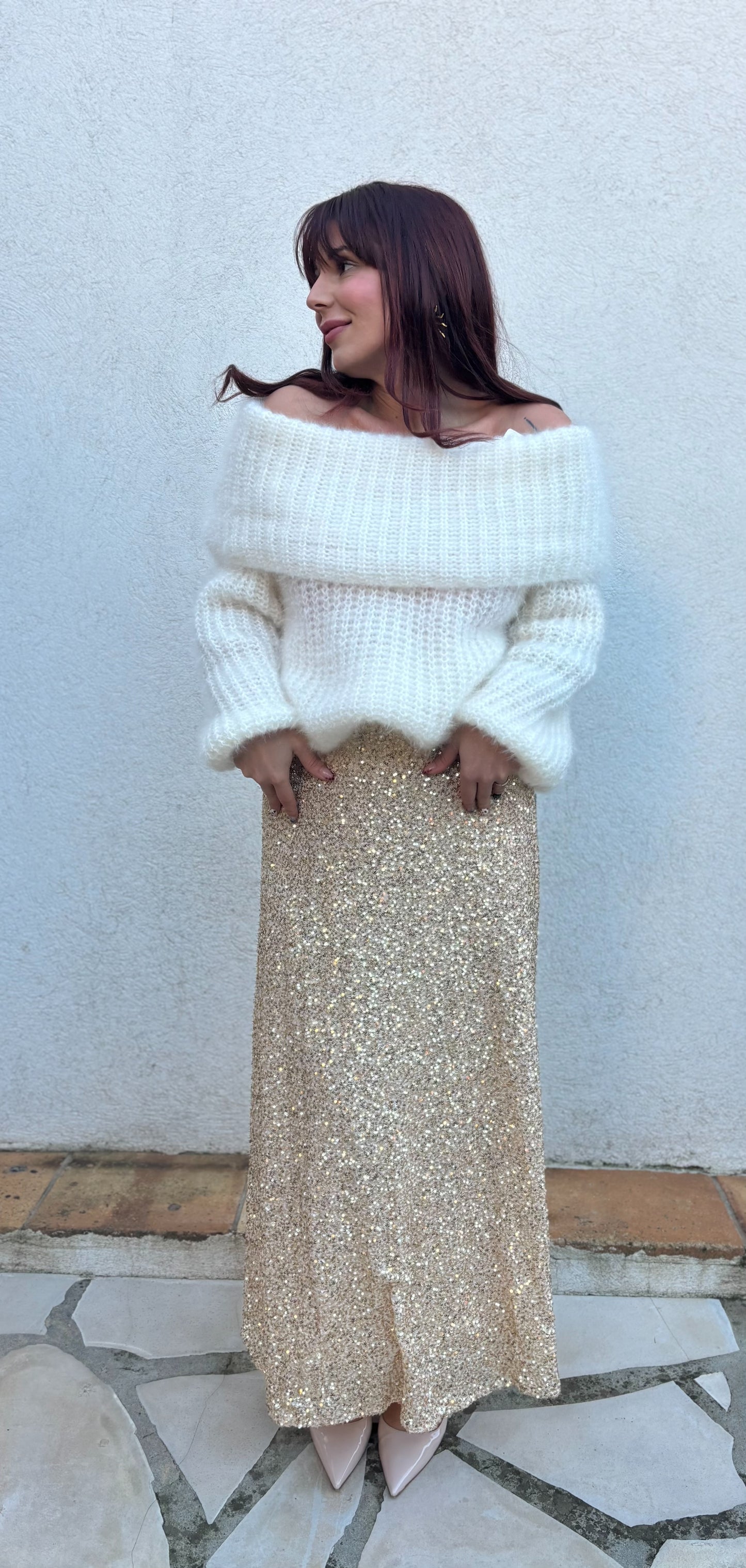 Jupe doré paillette