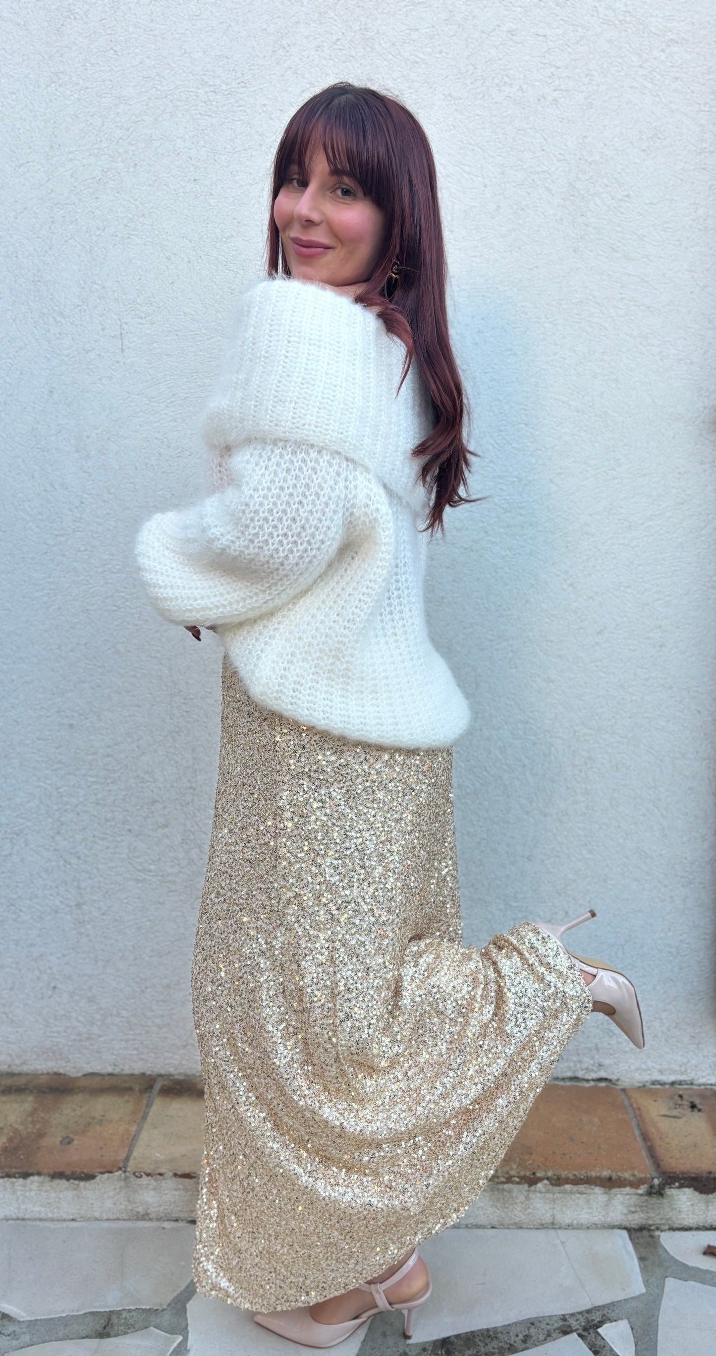 Jupe doré paillette