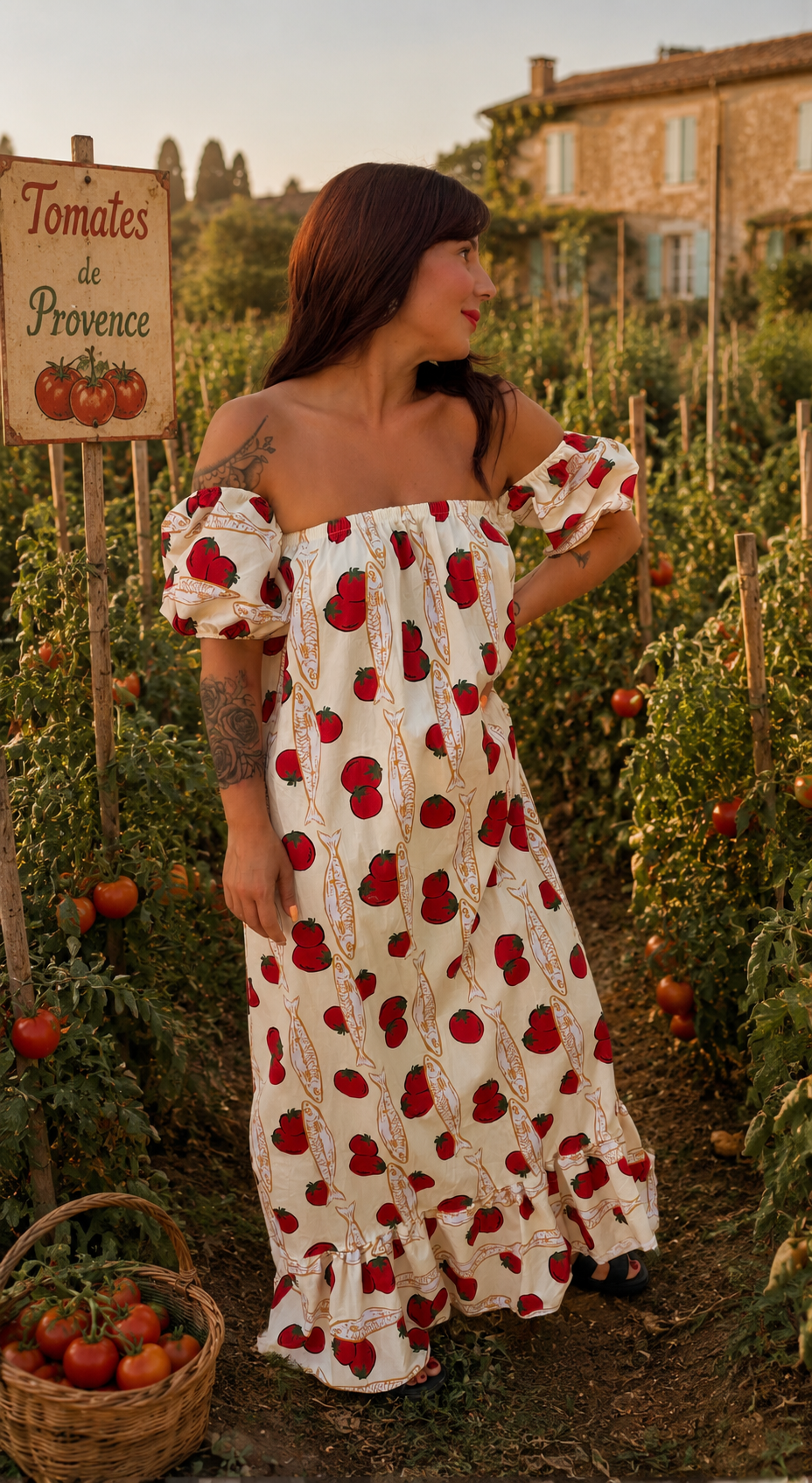 Robe tomate jaune