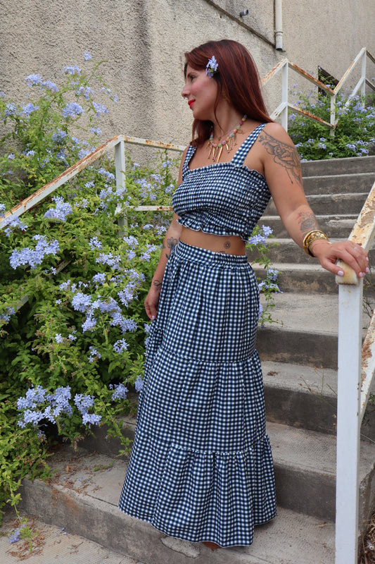 Ensemble vichy bleue