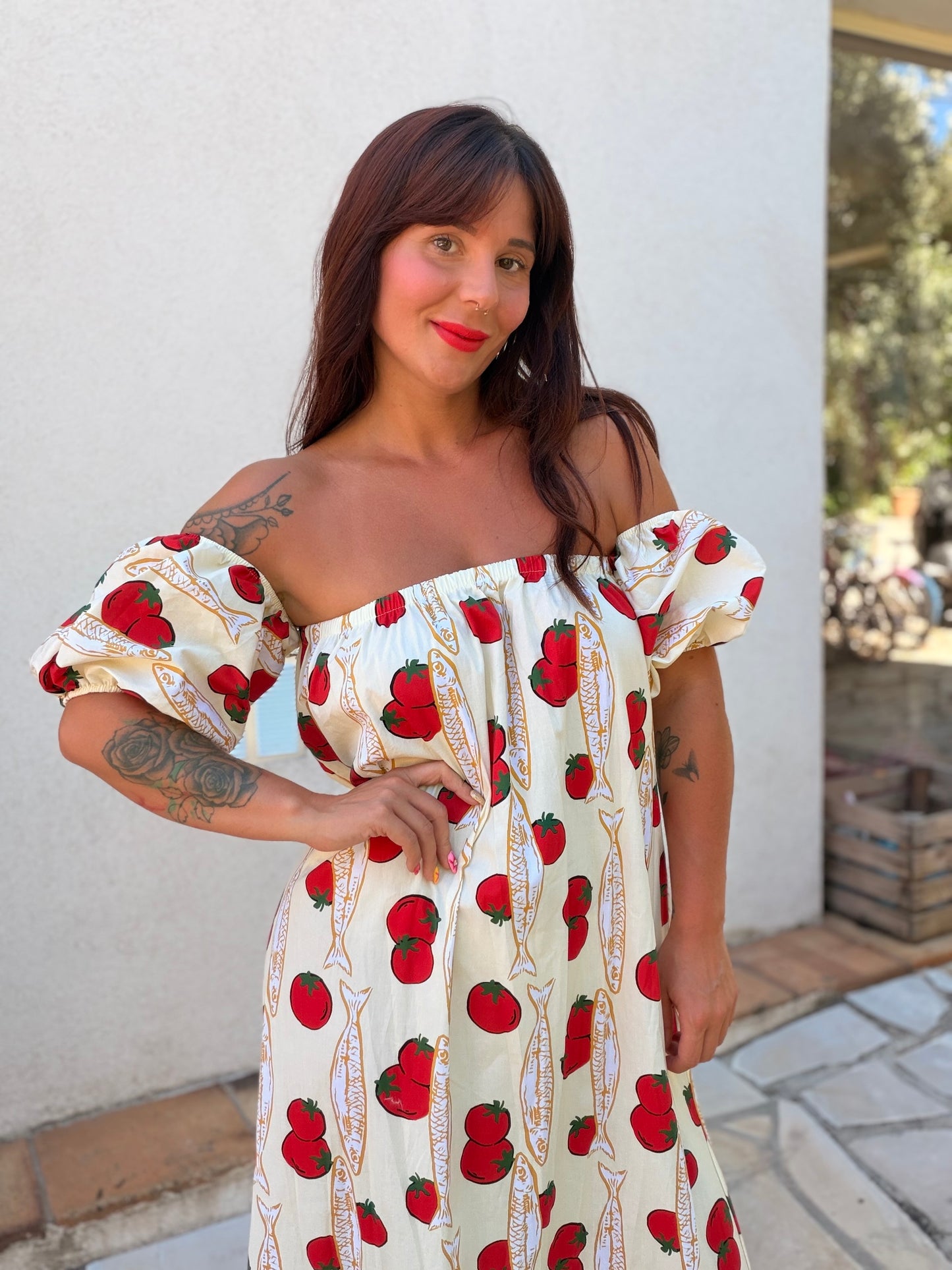Robe tomate jaune