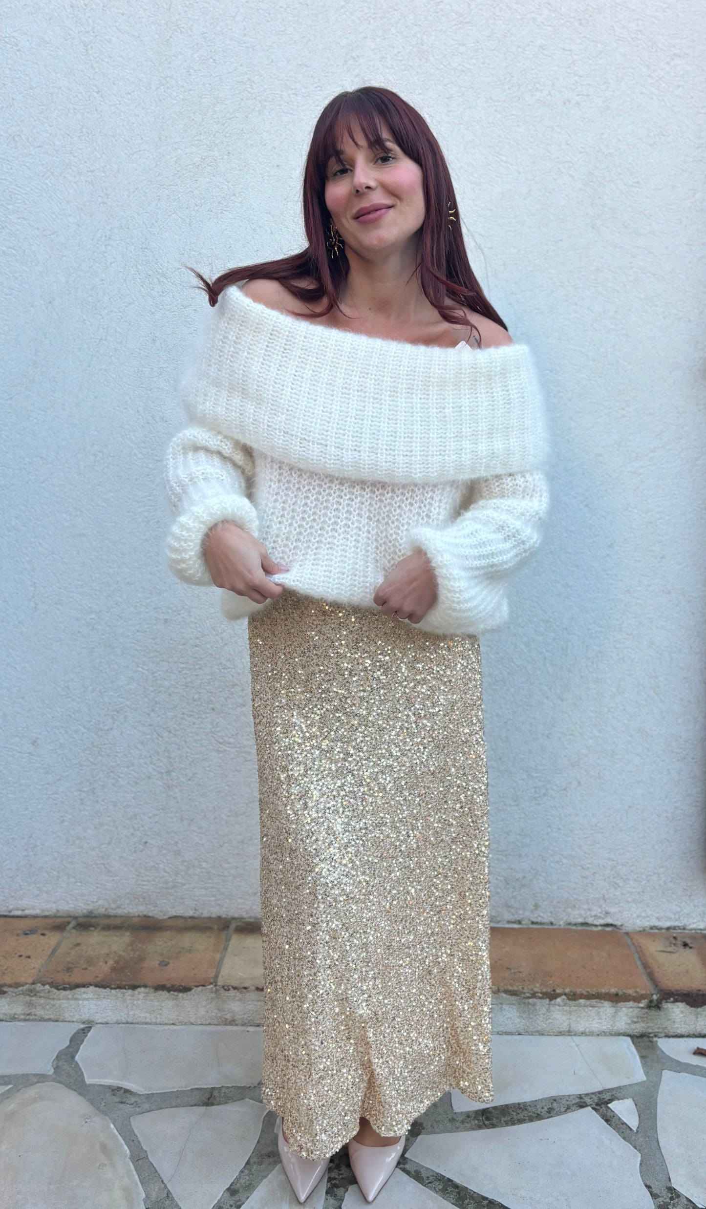 Jupe doré paillette