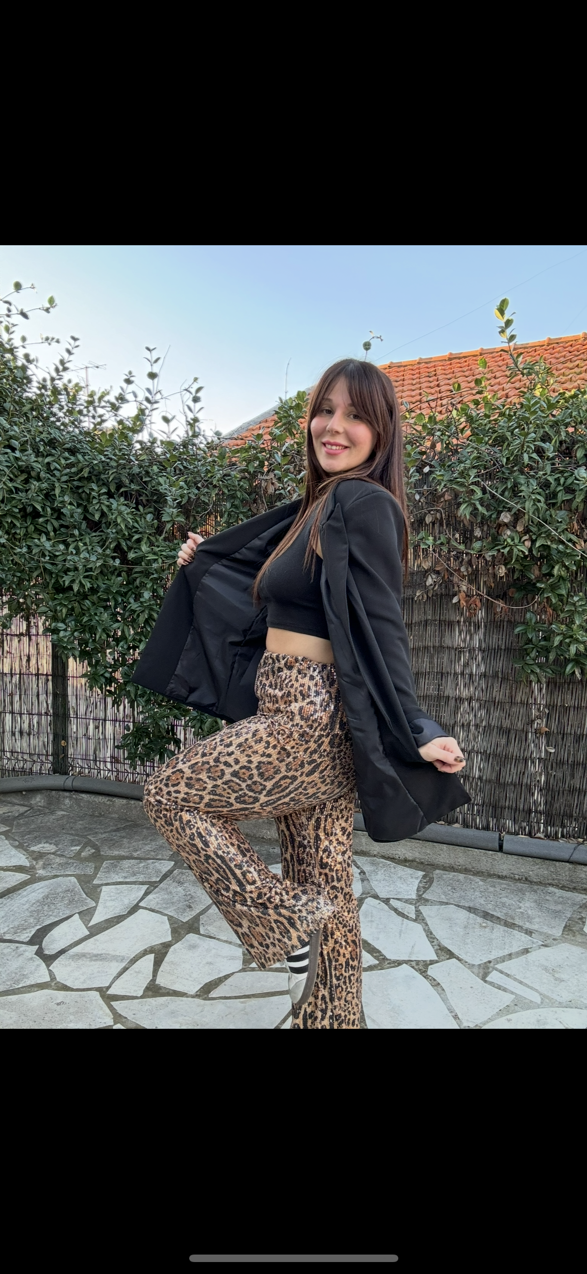 Pantalon strass léopard