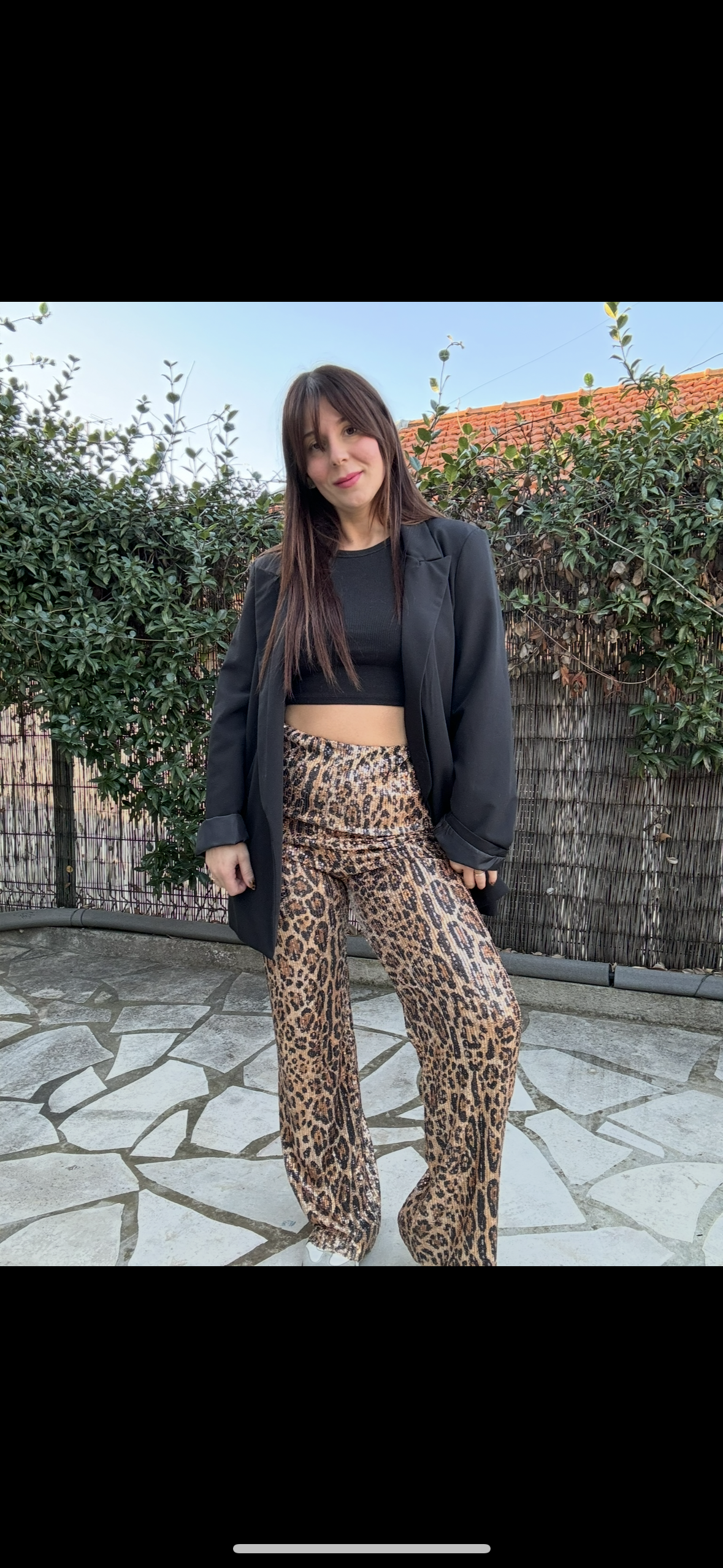 Pantalon strass léopard