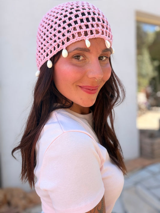 Bonnets crochets roses