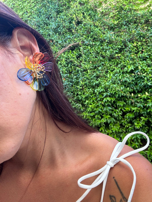 Boucle fleur multicolore