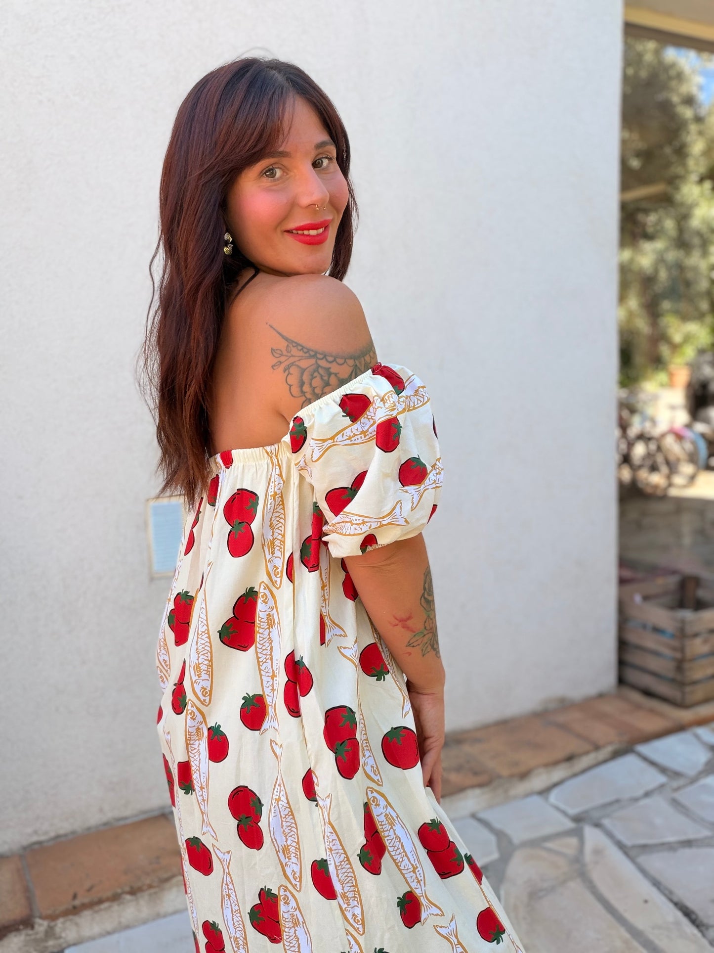 Robe tomate jaune