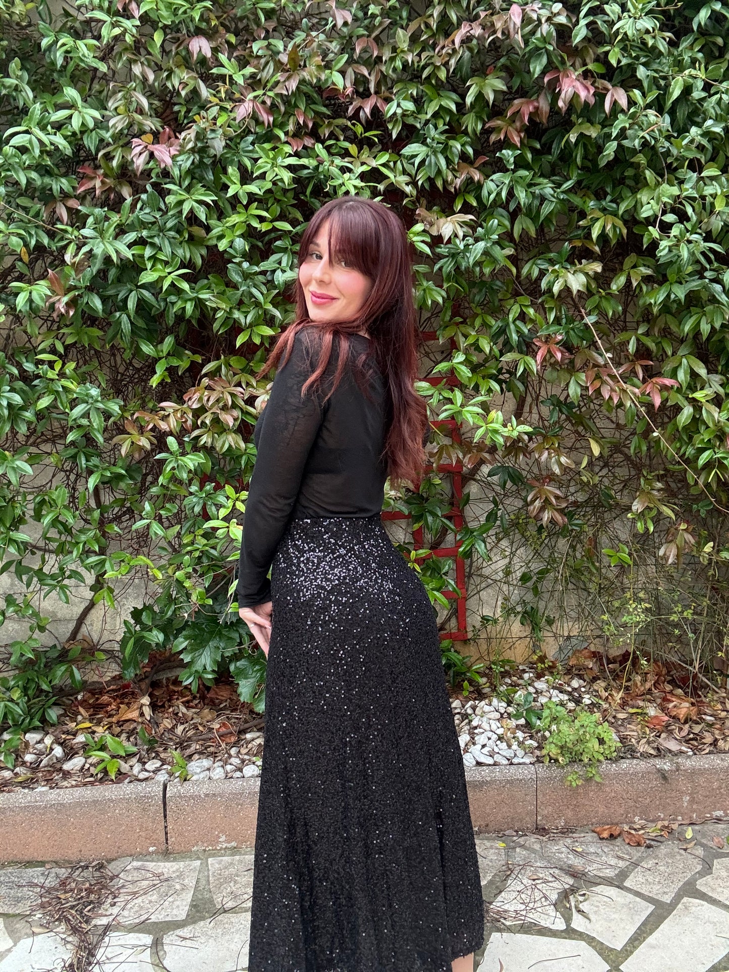 Jupe à sequins noir