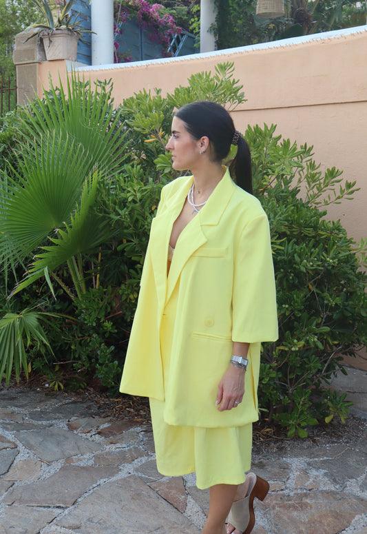 Ensemble blazer jaune