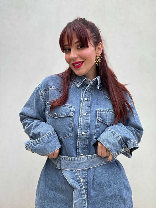 Longue chemise en jean