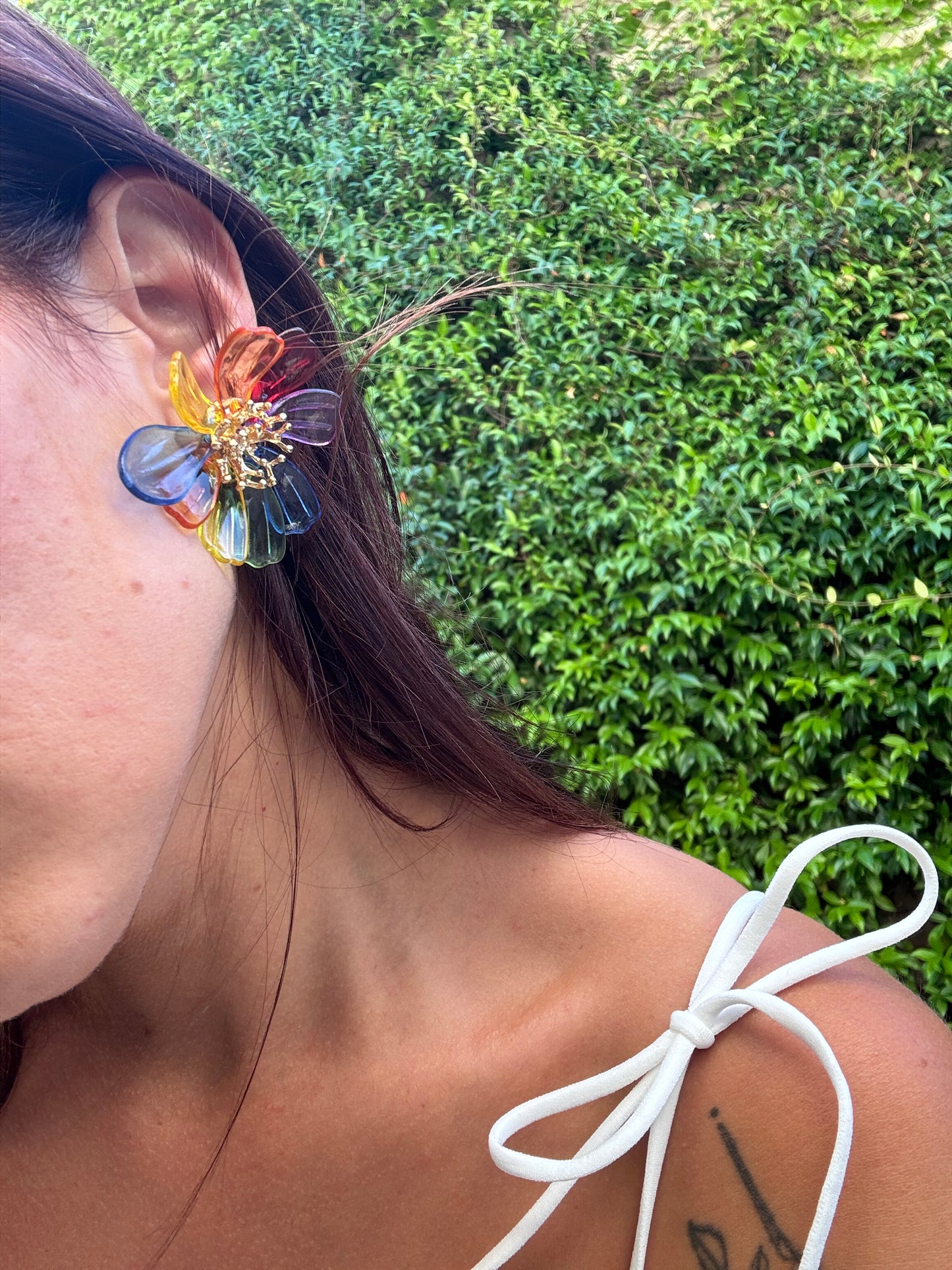Boucle fleur multicolore