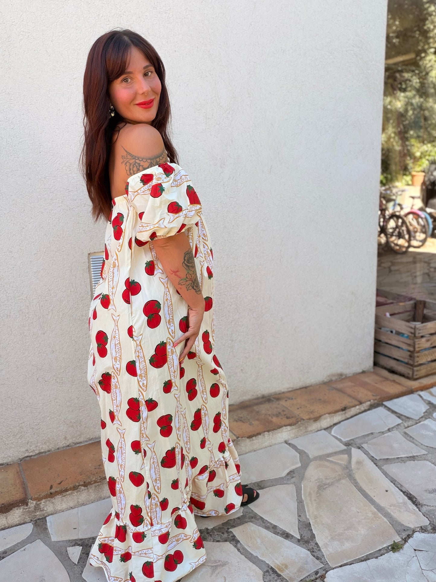 Robe tomate jaune