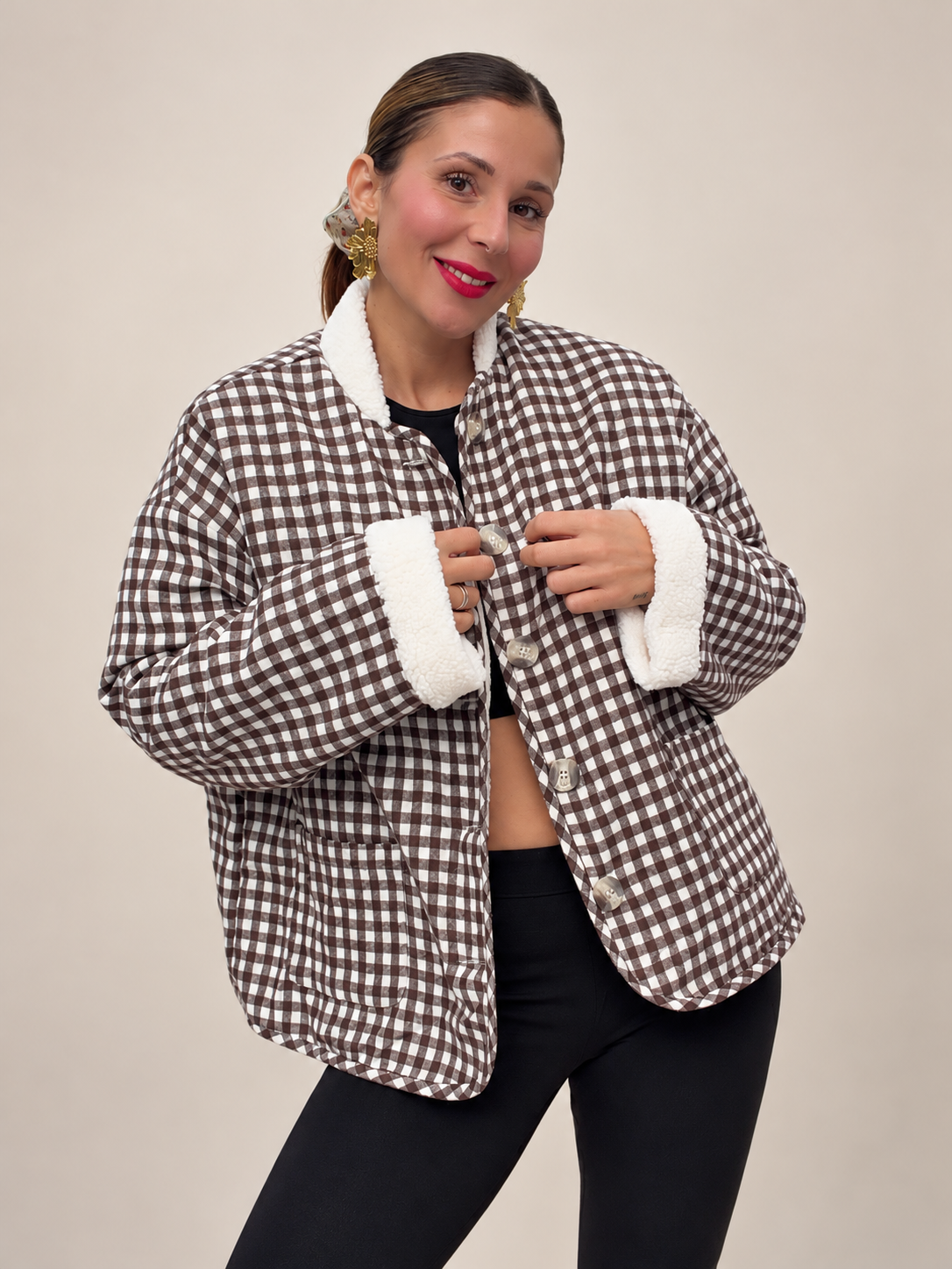 Veste réversible Vichy